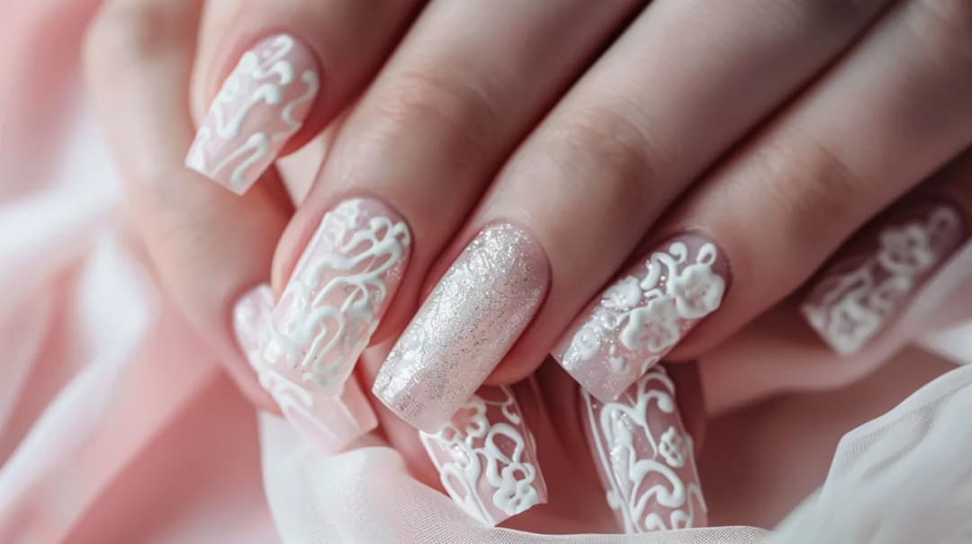 Białe paznokcie z pyłkiem - elegancja na każdą okazję, nowoczesne stylizacje